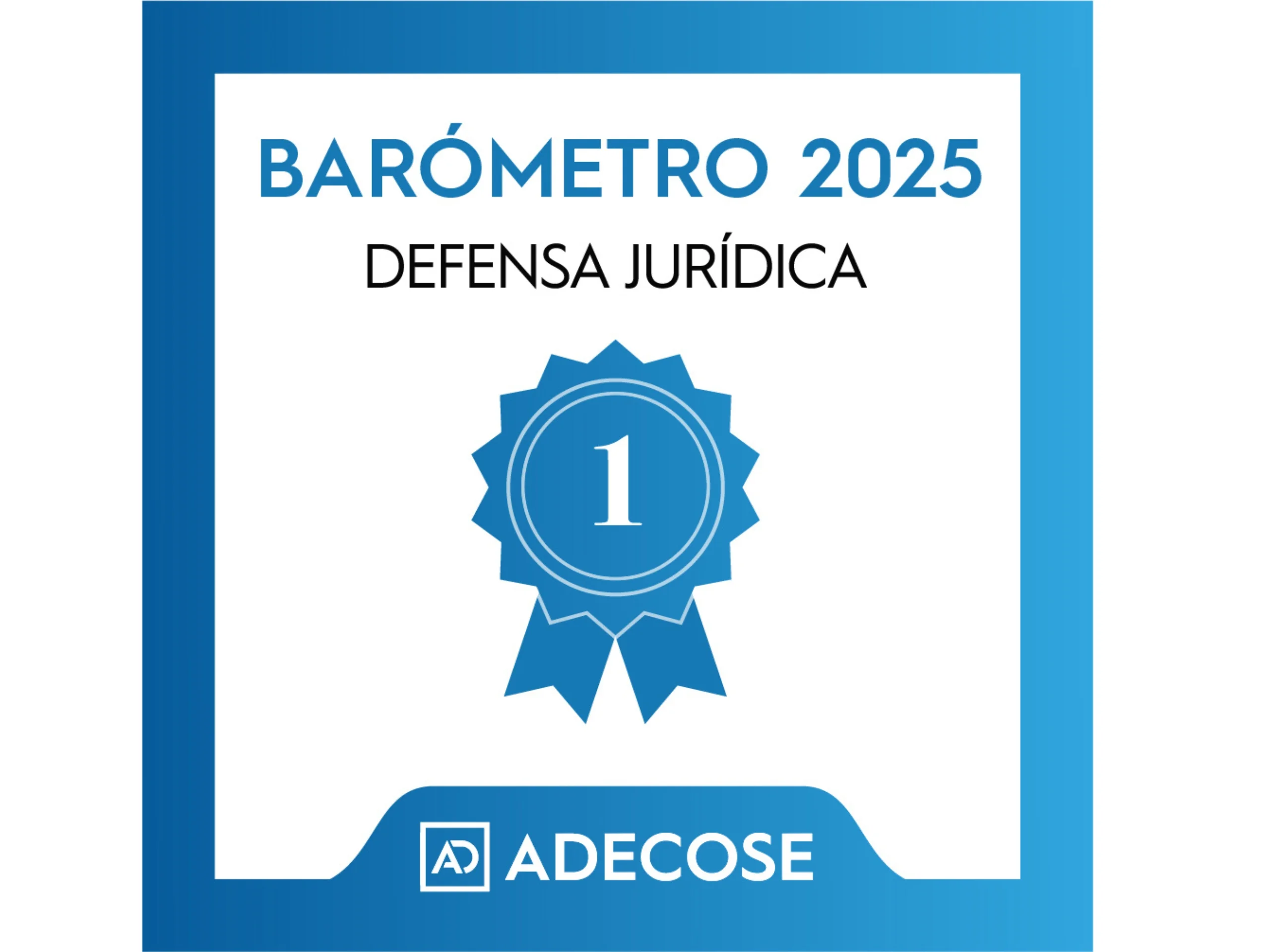 Sello ADECOSE 2025 Mejor compañía de Defensa Jurídica