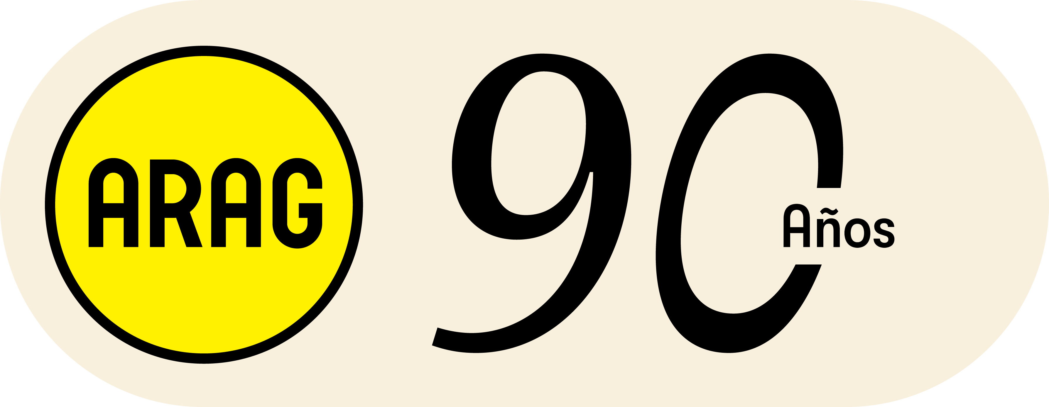 Logotipo específico del 90 aniversario del grupo ARAG